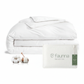 FAUNNA 100% Cotton Duvet Cover, Hypoallergenic White Zipper Comforter Cover, Bed Bug Proof, Breathable & Antimicrobial Protector