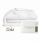 FAUNNA 100% Cotton Duvet Cover, Hypoallergenic White Zipper Comforter Cover, Bed Bug Proof, Breathable & Antimicrobial Protector