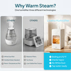 Livatro 6L Warm Steam Humidifier – 212°F Boiling Kills 99.9% Bacteria, 304 Stainless Steel, Auto-Clean, 24H Runtime