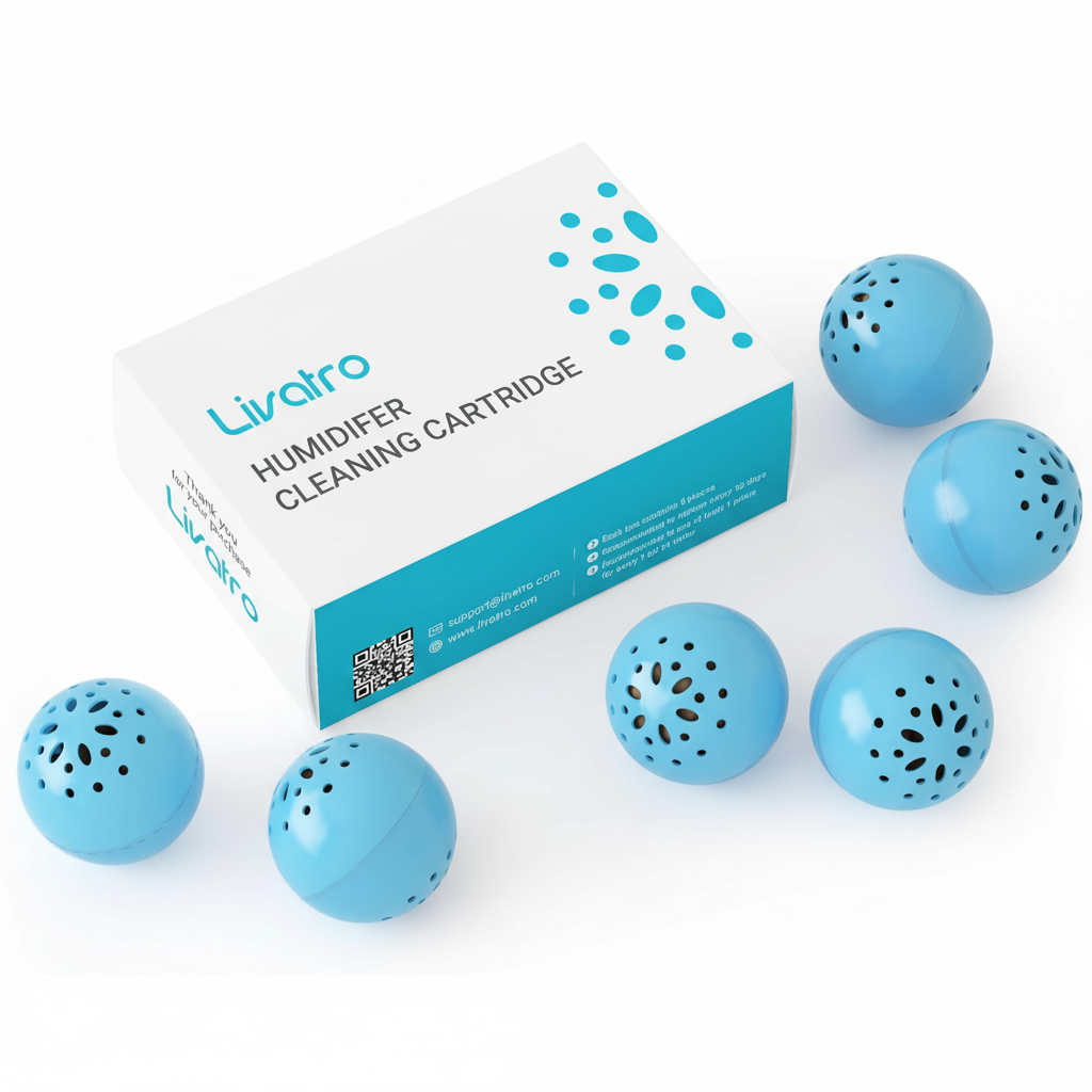 Livatro Humidifier Cleaning Ball, Fights Mold & Odor, Prevents Hard Water Build-Up, Eliminates White Dust, Works for All Humidifiers & Fish Tanks