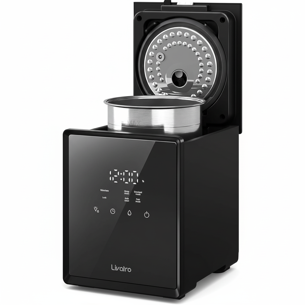Livatro 3L Stainless Steel Warm Mist Humidifier, Easy Clean, Warm Steam, Sleep Mode & Auto-off, Healthy Air for Bedroom & Living Room