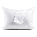 Faunna 600TC 100% Cotton Pillow Protectors Oeko-TEX, Silent Zipper, Hotel-Grade, White