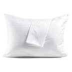Faunna 600TC 100% Cotton Pillow Protectors Oeko-TEX, Silent Zipper, Hotel-Grade, White