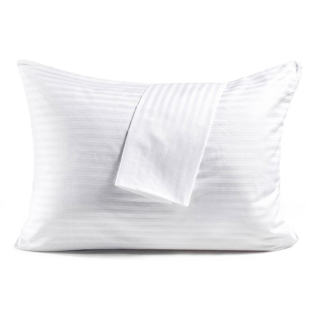 Faunna 600TC 100% Cotton Pillow Protectors, Standard (20x26"), 4 Pack, Oeko-TEX, Silent Zipper, Hotel-Grade, White