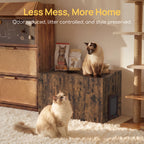 Hidden Cat Litter Box Enclosure Side Table, Waterproof Indoor Outdoor Cat Litter Box Furniture with Front Door