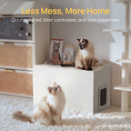 Hidden Cat Litter Box Enclosure Side Table, Waterproof Indoor Outdoor Cat Litter Box Furniture with Front Door