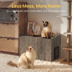 Hidden Cat Litter Box Enclosure Side Table, Waterproof Indoor Outdoor Cat Litter Box Furniture with Front Door