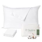 FAUNNA 100% Cotton Pillow Protectors, 600 Thread Count, Zippered, Dust Mite Resistant, Hypoallergenic