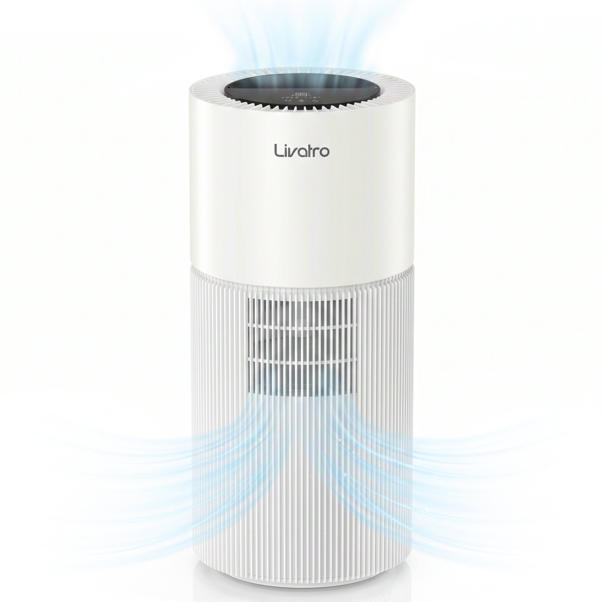 Livatro 8L Evaporative Humidifier – Top Fill, Auto-Dry Filter, Invisible Mist, AI Humidity Control, 28dB, Covers 1000 sq ft