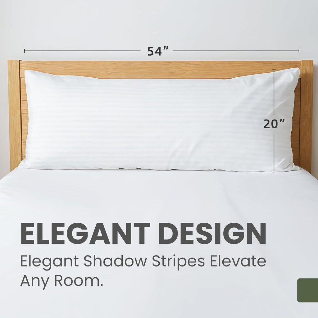 Fairpeak Pillow Protectors, Body (20x54), 2 Pack, Zippered, Oeko-TEX, Hotel-Quality, Breathable, Machine Washable