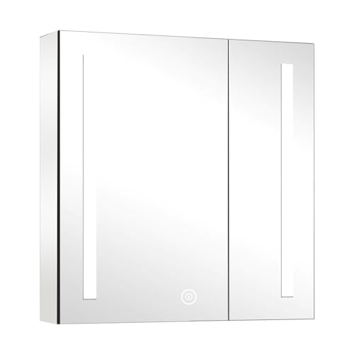 Viviendo Bathroom LED Mirror Cabinet Home Washroom Shaver Wall-Mounted Vanity Shelf Storage Unit Mirrored Cupboard