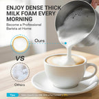 14-in-1 Milk Frother & Steamer, 21oz Detachable Cup, IH Fast Heat, Smart Memory, Dishwasher Safe