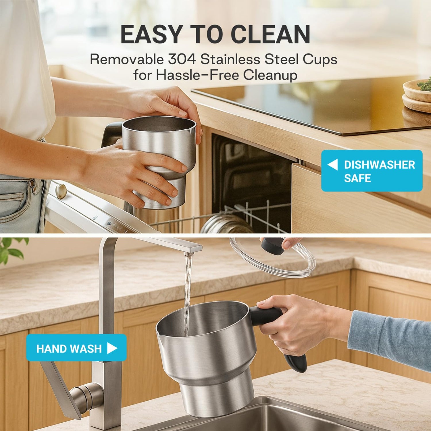 14-in-1 Milk Frother & Steamer, 21oz Detachable Cup, IH Fast Heat, Smart Memory, Dishwasher Safe
