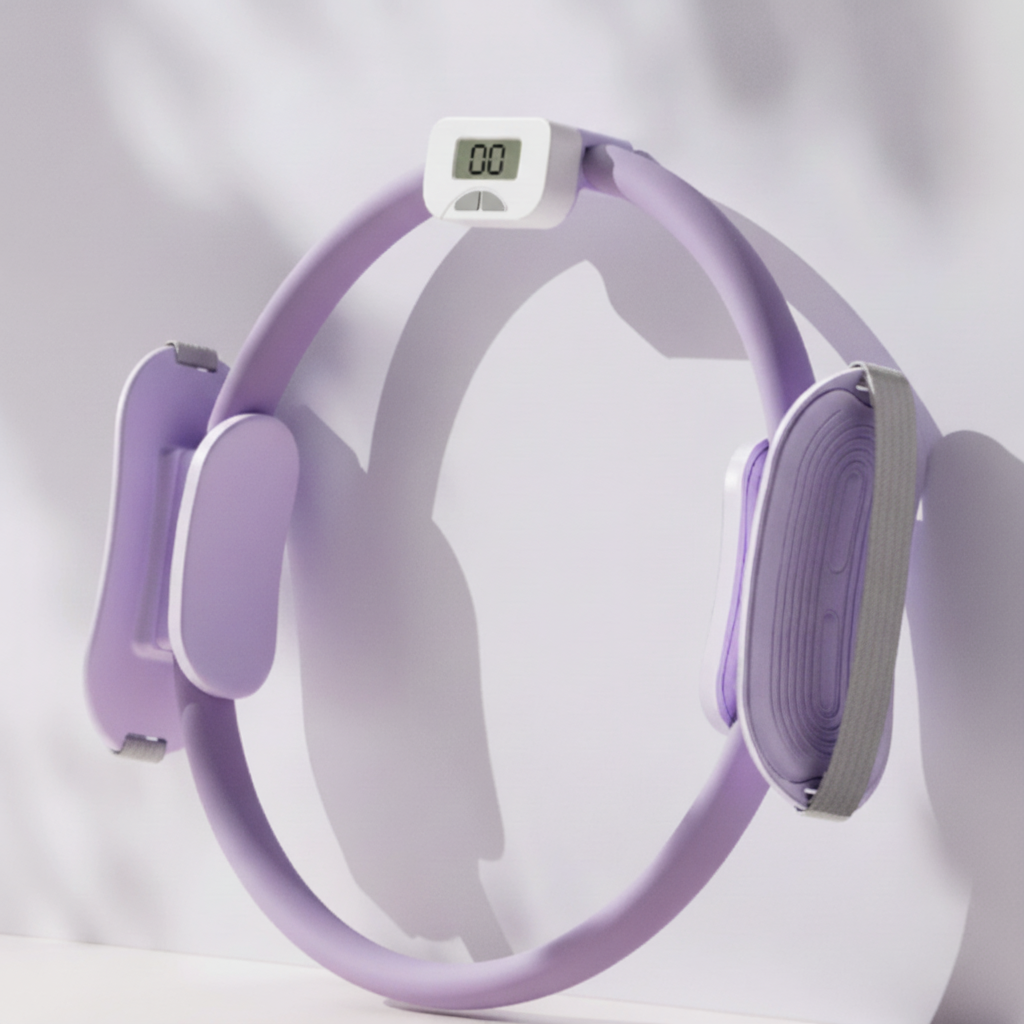 T3 Counting Pilates Ring Set with Adjustable Straps | Smart Fitness & Yoga Kit for Home Workout, Body Shaping & Core Training -  Purple