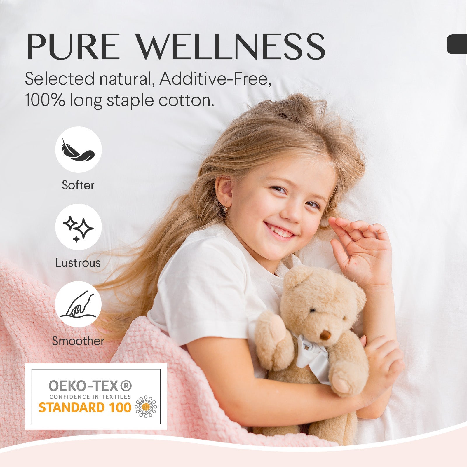 Faunna 100% 800TC Cotton Fitted Sheet  Deep Pocket Soft, Breathable, White, 1 Piece