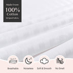 Faunna 600TC 100% Cotton Pillow Protectors Oeko-TEX, Silent Zipper, Hotel-Grade, White