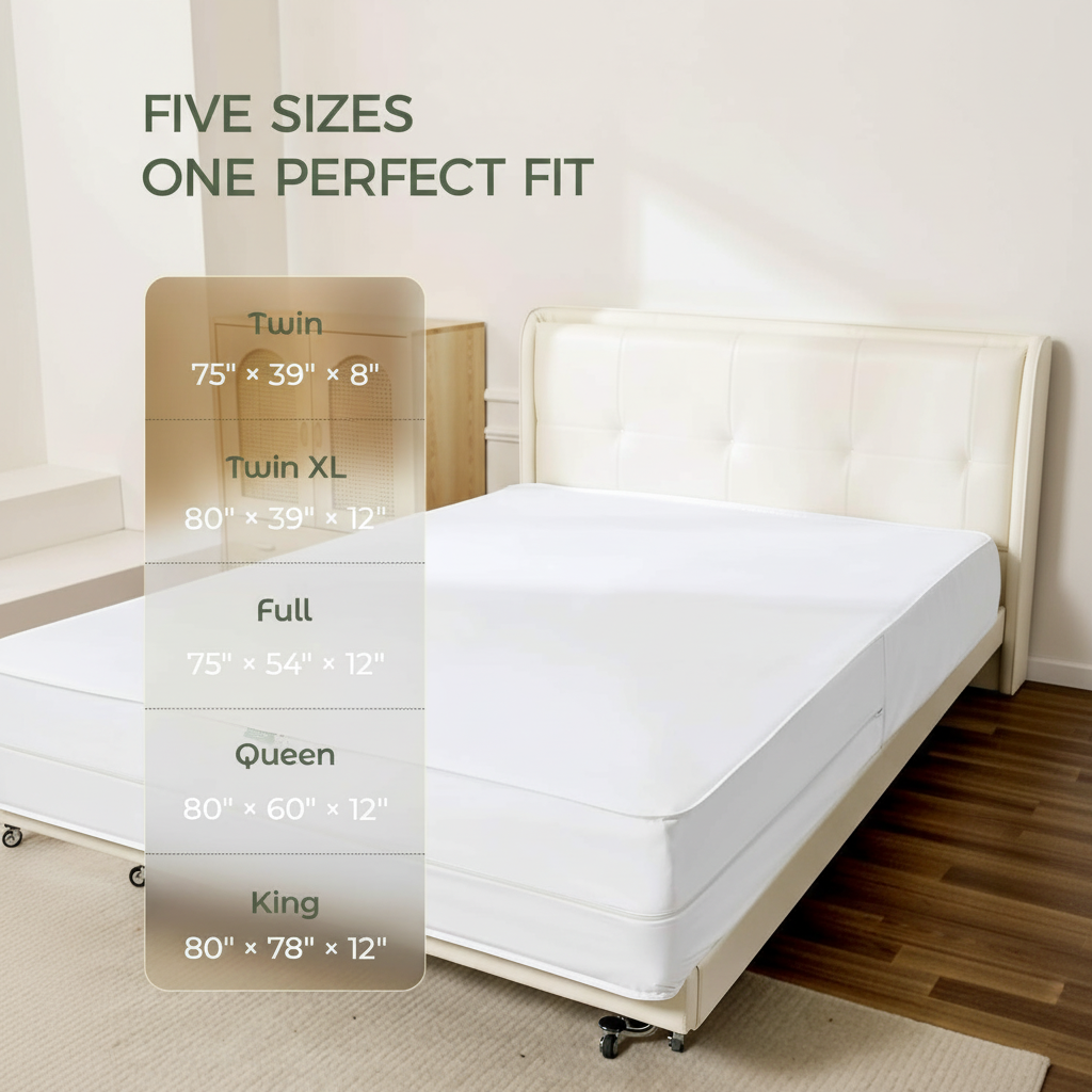 FAUNNA Cotton Mattress Encasement, Zippered, Bed Bug & Dust Mite Proof, Hypoallergenic, Noiseless (Queen 16")