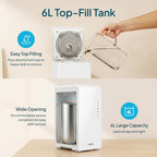 Livatro 6L Warm Steam Humidifier – 212°F Boiling Kills 99.9% Bacteria, 304 Stainless Steel, Auto-Clean, 24H Runtime