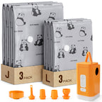 Cute Panda Vacuum Storage Bags w/ USB Air Pump (Light & Inflation), 2/5 size Reusable, Save 70% Space
