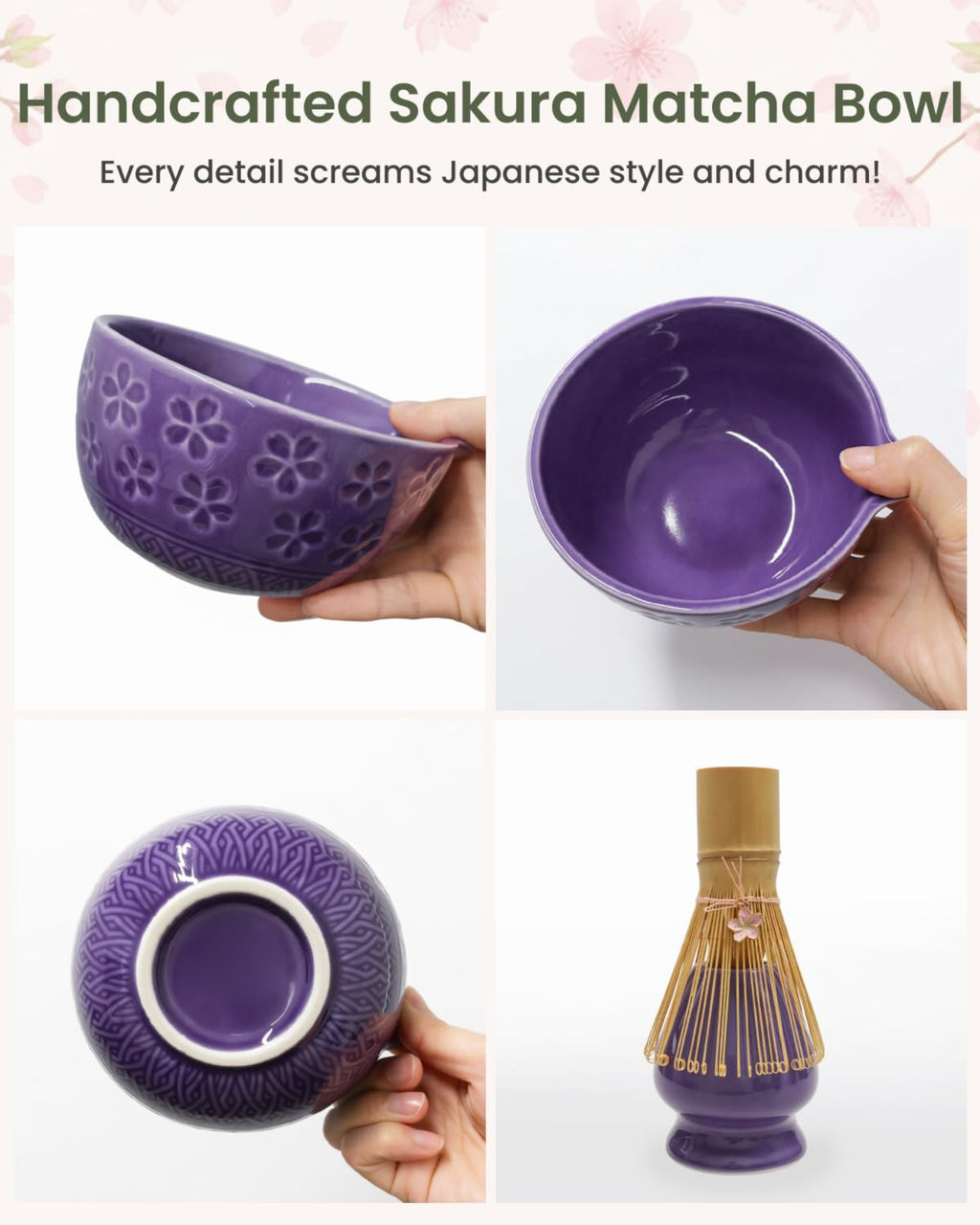 Adivo 7-Piece Matcha Whisk Set with Ceramic Bowl, Bamboo Scoop, Sifter, Holder & Towel | Matcha Gift Kit