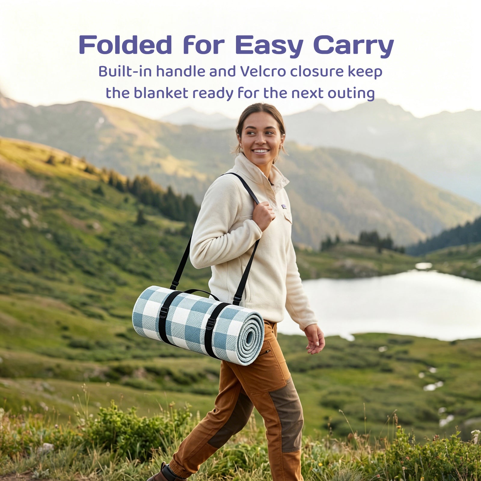 ADIVO Waterproof Outdoor Picnic Rug Blanket Classic
