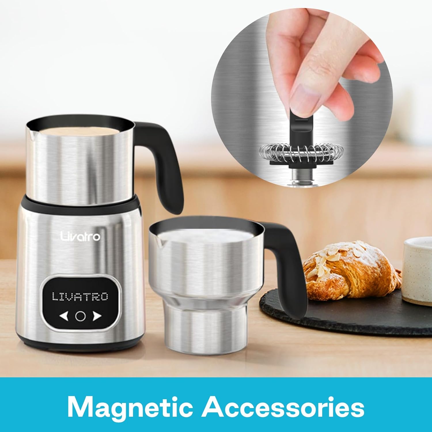 2-Pack Replacement Whisks for 12-in-1 Electric Milk Frother and Warmer, Automatic Milk Steamer and Frothing Whisks, Black 1.5 x 1.5 inches