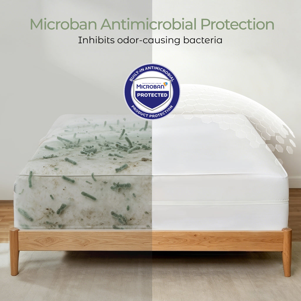 FAUNNA 6-Sided Mattress Encasement – 100% Cotton, Dust Mite & Bed Bug Proof, Microban, Silent Zipper, OEKO-TEX