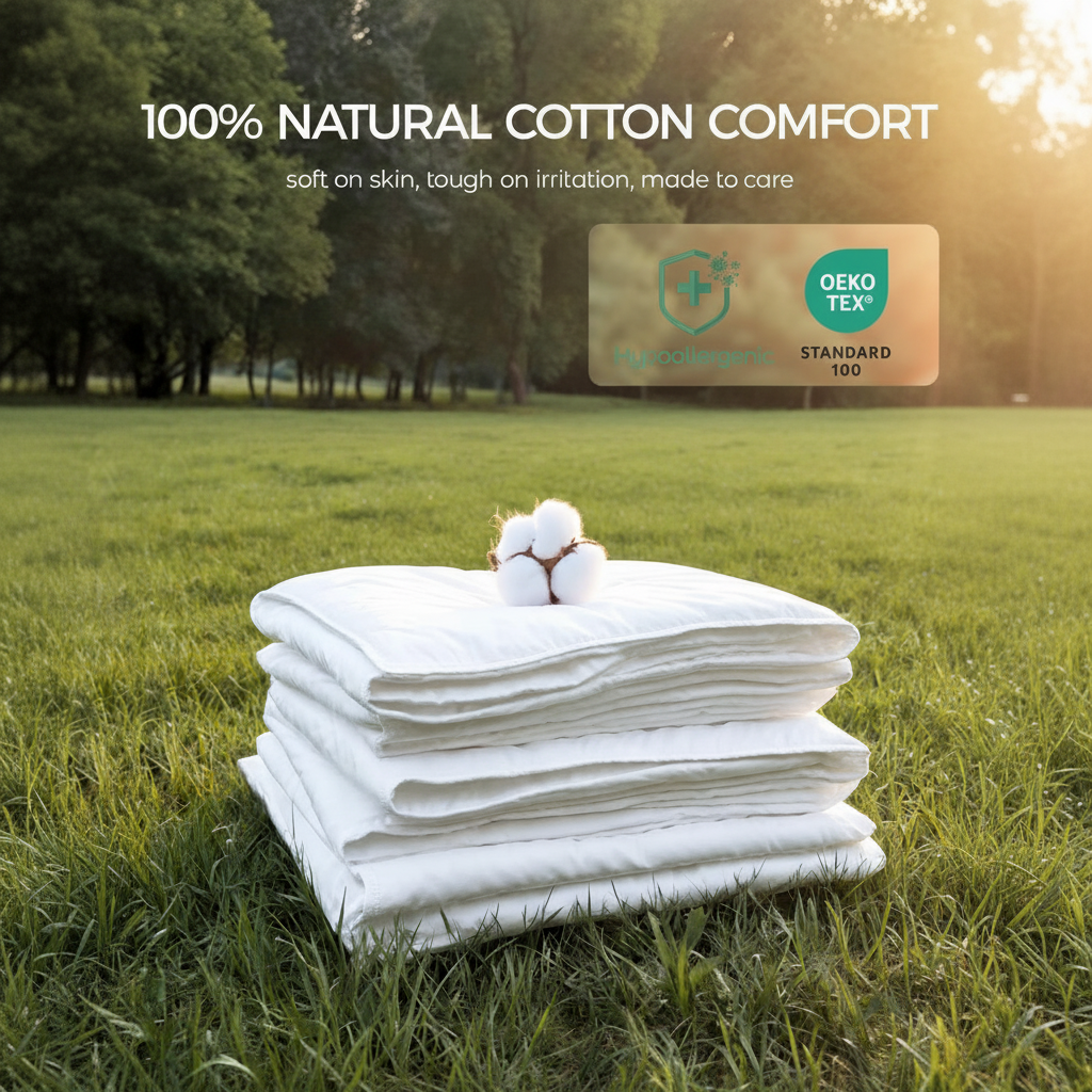 FAUNNA 100% Cotton Duvet Cover, Hypoallergenic Bed Bug Proof White Comforter Cover with Zipper, Antimicrobial & Breathable (Full)