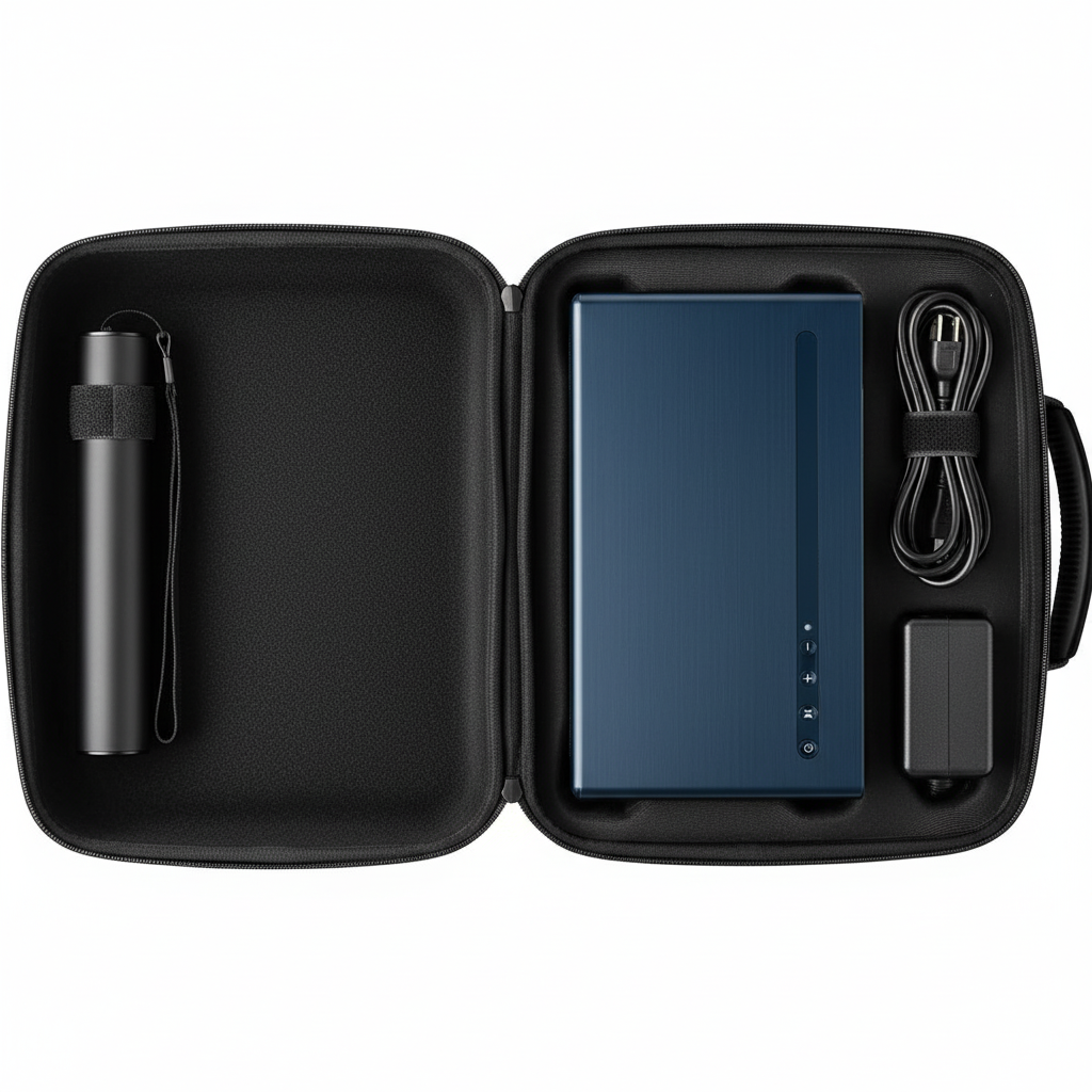 Hard Portable Storage Case, Designed for Hisense C1 4k Triple Color Laser Projector, Carrying Bag for Projector and Accessories, Black