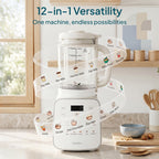 Livatro Nut Milk Maker – 50.7oz, 12-in-1 Automatic, Detachable Glass Jar, Self-Clean, 24H Delay & Keep Warm, BPA Free