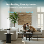 7L Ultrasonic Cool Mist Humidifier for Bedroom & Large Room, Top Fill, 24dB Quiet, 3 Mist Levels, Easy Clean, Dishwasher Safe