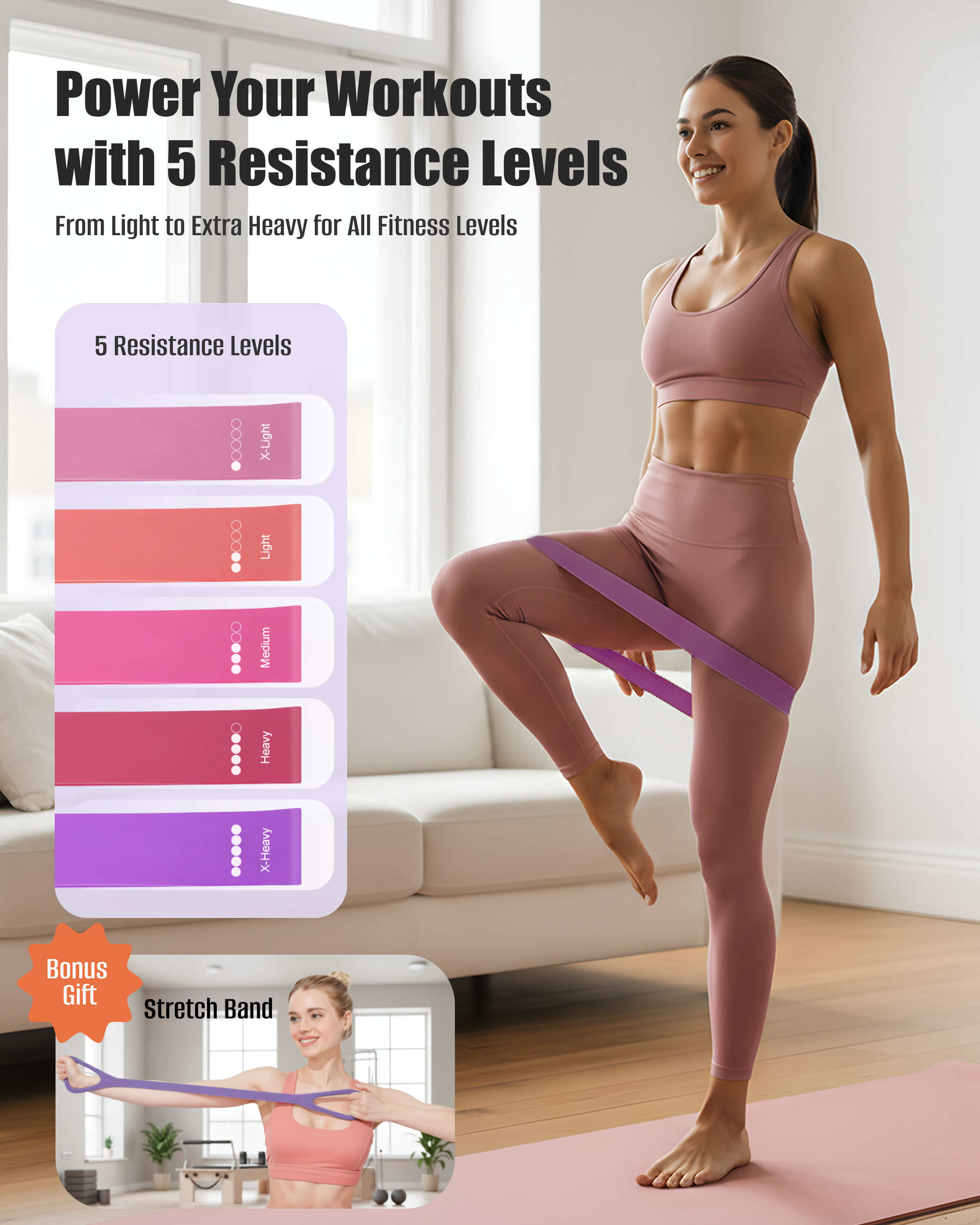 T3 Counting Pilates Ring Set with Adjustable Straps | Smart Fitness & Yoga Kit for Home Workout, Body Shaping & Core Training