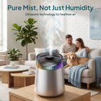 Livatro 7L Ultrasonic Cool Mist Humidifier – Top Fill, 304 Stainless Steel, 24dB Quiet, 7‑Color LED, 35H Run Time, 650 sq ft