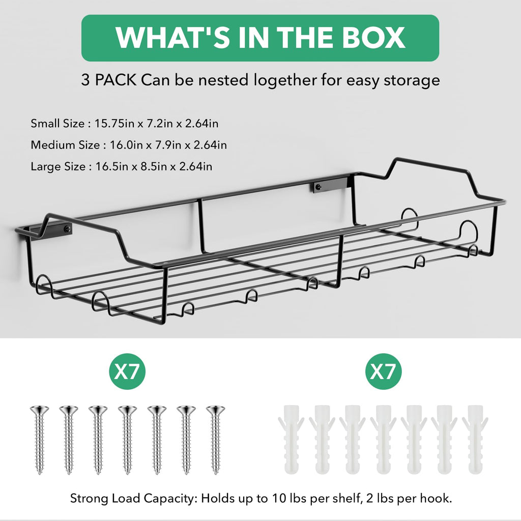 Wall Hat Racks for Baseball Caps, 3-Pack Hat Rack for Each Holder Stores Up to 20 Caps