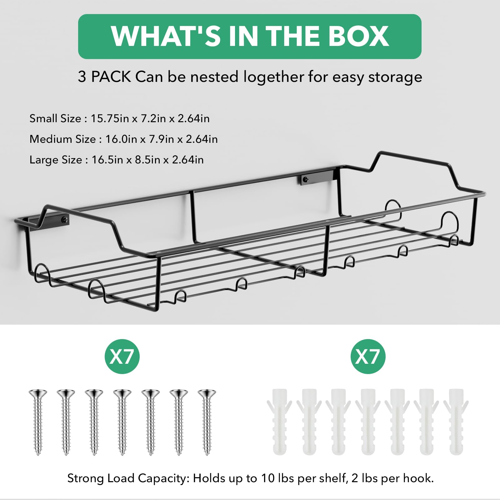 Wall Hat Racks for Baseball Caps, 3-Pack Hat Rack for Each Holder Stores Up to 20 Caps