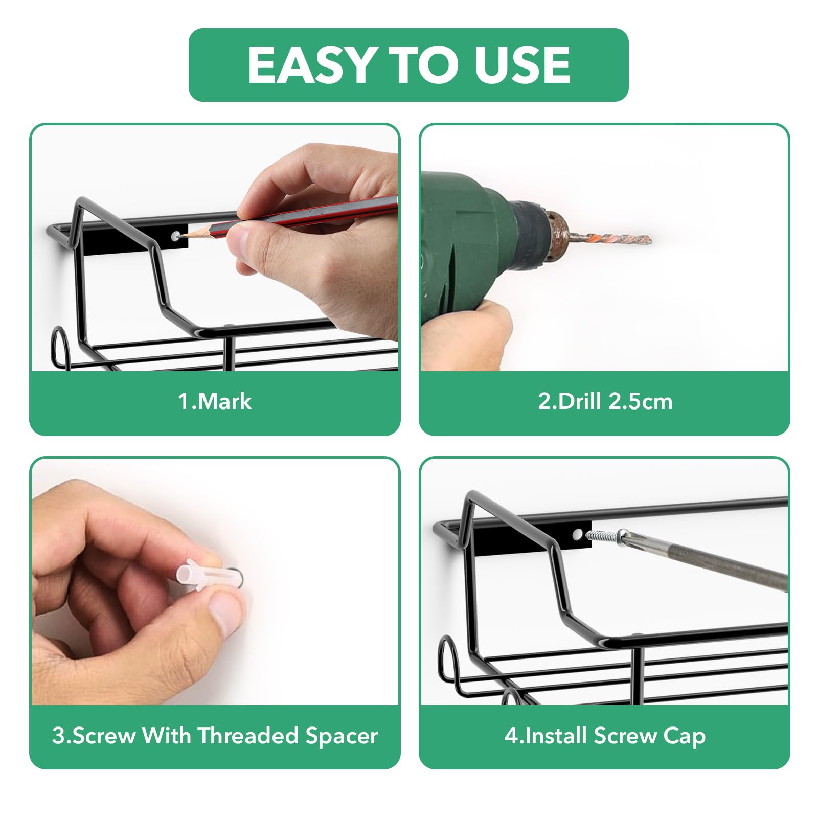 Wall Hat Racks for Baseball Caps, 3-Pack Hat Rack for Each Holder Stores Up to 20 Caps