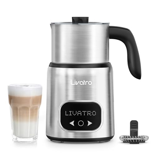 14-in-1 Electric Milk Frother with 21oz Detachable Cup, IH Fast Heating & Smart Memory, Steamer for Latte/Coffee, Dishwasher Safe