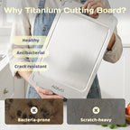 ADIVO Pure Titanium Cutting Board – Non-Porous, Easy Rinse, Double-Sided with Juice Groove & Non-Slip Corners