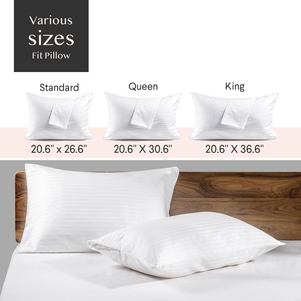 Faunna  600TC 100% Cotton Pillow Protectors, Queen (20x30"), 4 Pack, Oeko-TEX, Silent Zipper, Hotel-Grade, White
