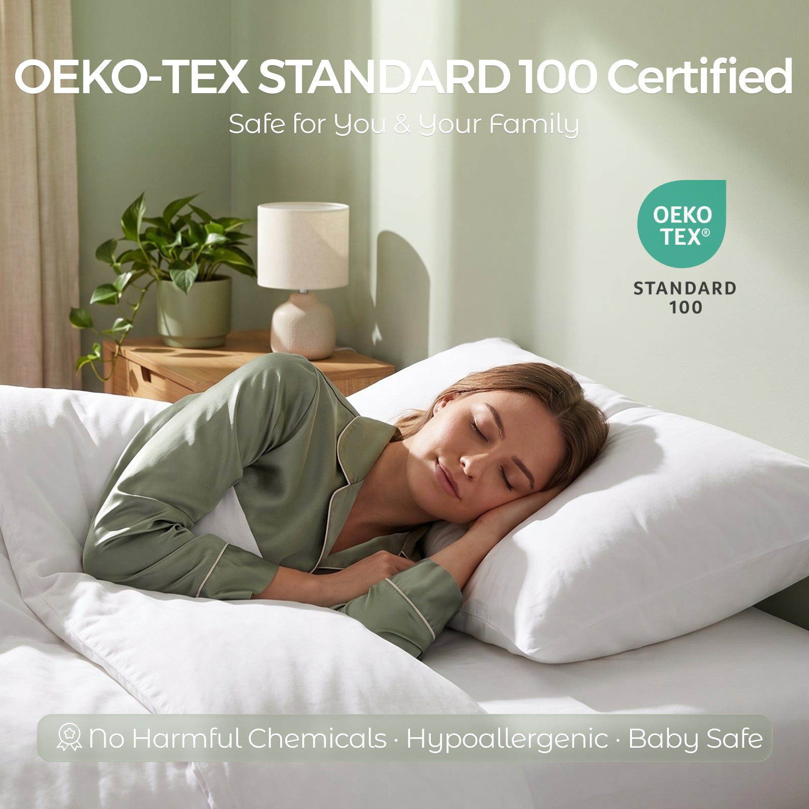 FAUNNA Dust Mite Proof Pillow Protector – 600TC 100% Cotton, Microban Antimicrobial, Zippered Enclosure, OEKO-TEX