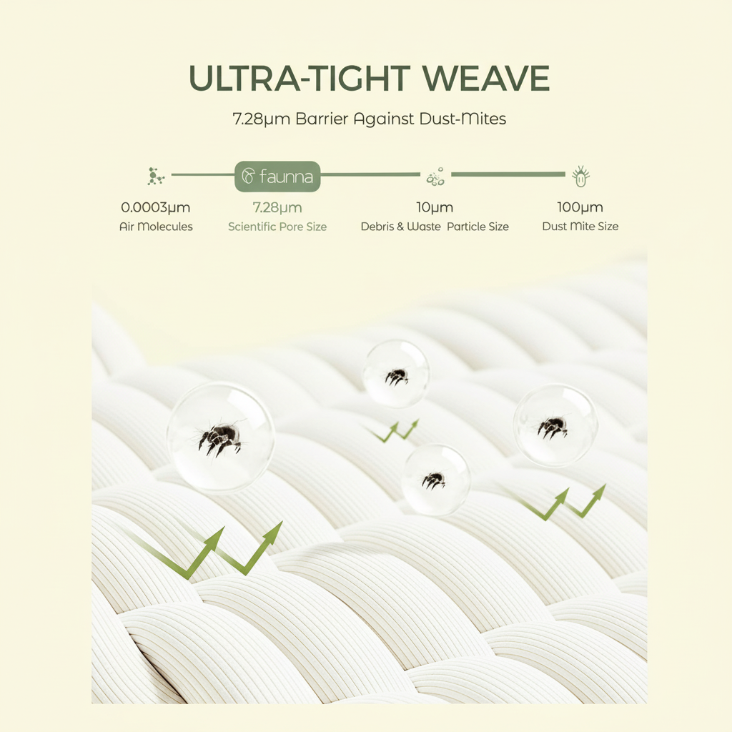 FAUNNA 100% Cotton Duvet Cover, Hypoallergenic Zippered White Comforter Cover, Bed Bug Proof, Breathable & Antimicrobial Protector (King)