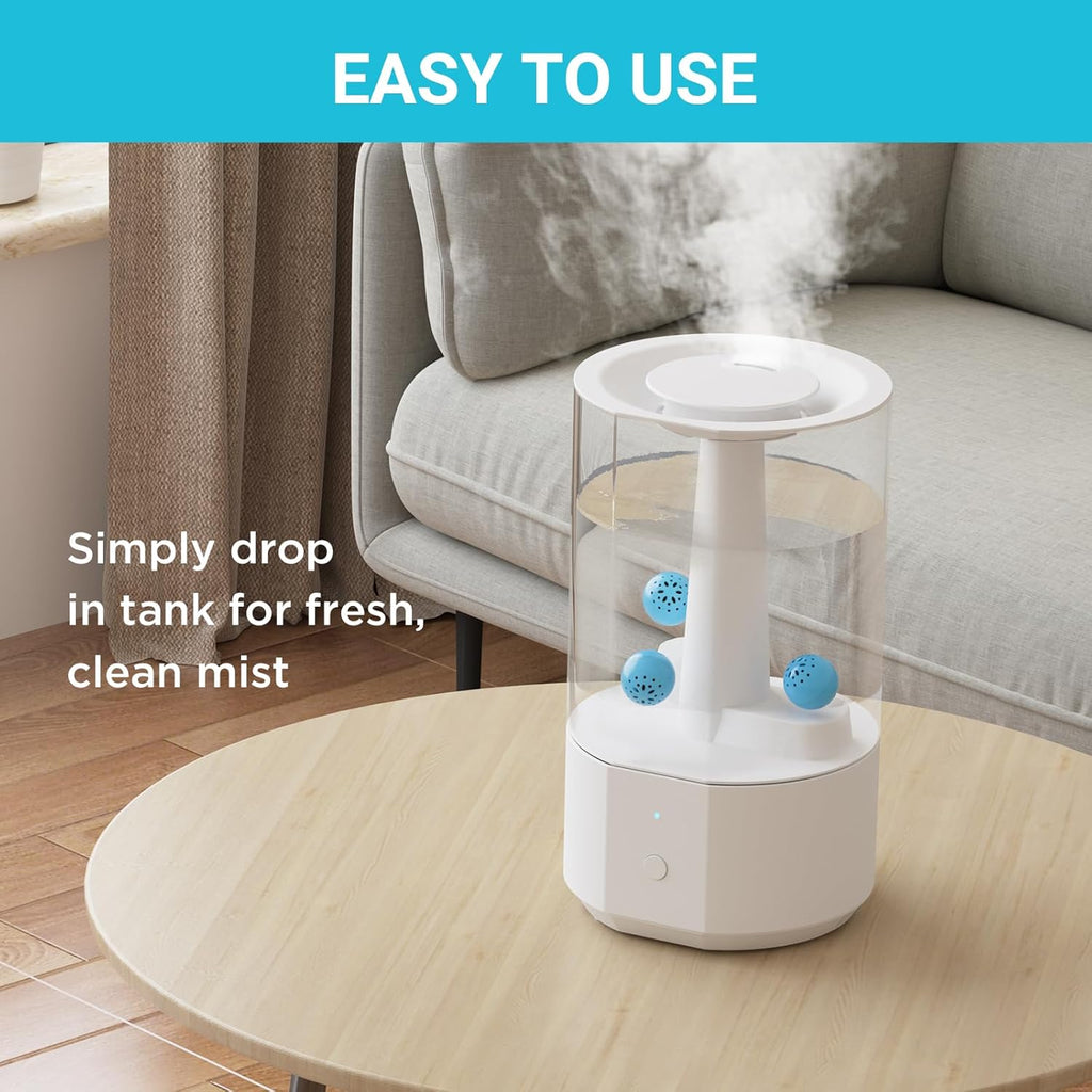 Livatro Humidifier Cleaning Ball, Fights Mold & Odor, Prevents Hard Water Build-Up, Eliminates White Dust, Works for All Humidifiers & Fish Tanks