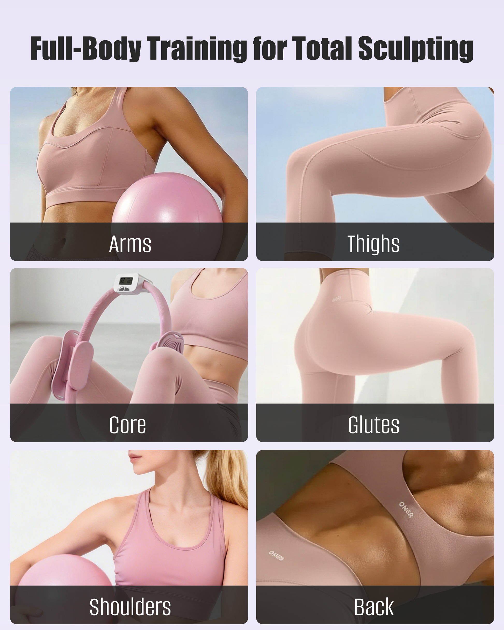 T3 Counting Pilates Ring Set with Adjustable Straps | Smart Fitness & Yoga Kit for Home Workout, Body Shaping & Core Training