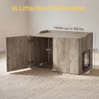 Hidden Cat Litter Box Enclosure Side Table, Waterproof Indoor Outdoor Cat Litter Box Furniture with Front Door