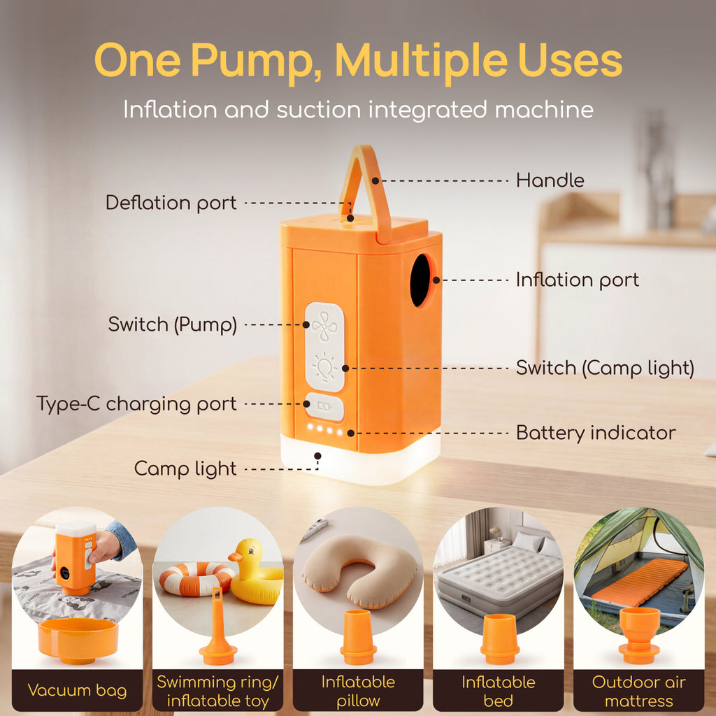 Cute Panda Vacuum Storage Bags w/ USB Air Pump (Light & Inflation), 2/5 size Reusable, Save 70% Space