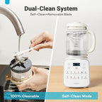 Livatro 50.73oz Nut Milk Maker, 12-in-1 Automatic Soy Milk Machine with Detachable Design, Oat & Almond Milks, 24H Delay, Keep Warm, Auto-Clean