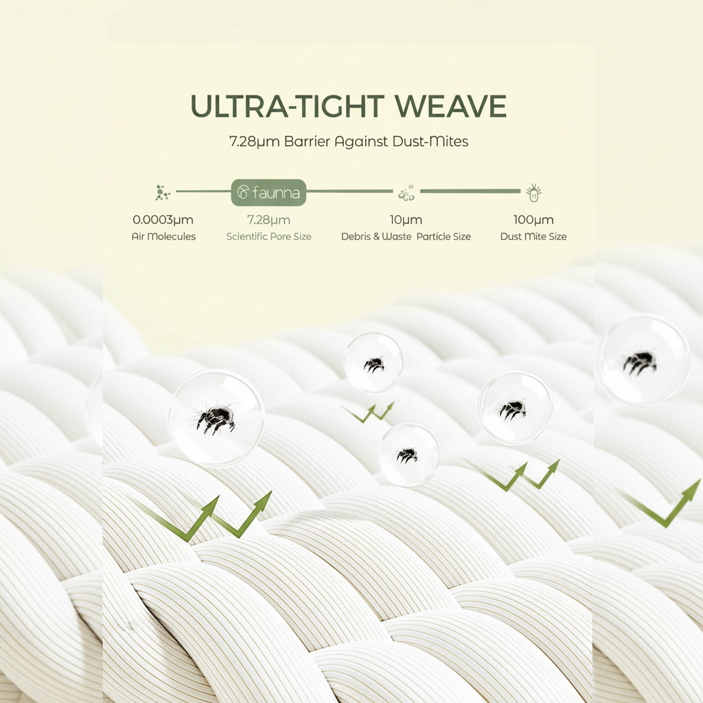 FAUNNA Cotton Mattress Encasement, Zippered, Bed Bug & Dust Mite Proof, Hypoallergenic, Noiseless
