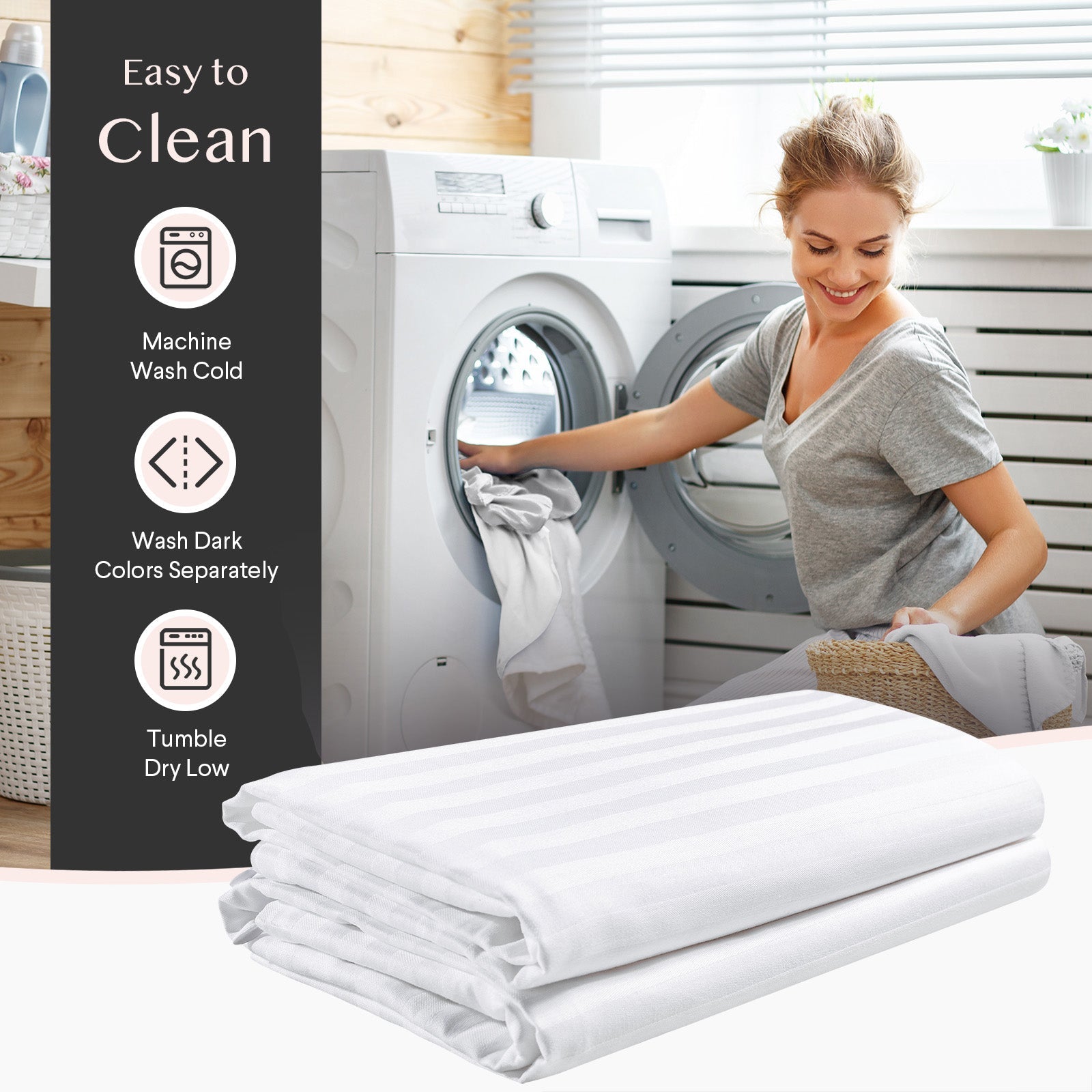 Faunna 600TC 100% Cotton Pillow Protectors Oeko-TEX, Silent Zipper, Hotel-Grade, White