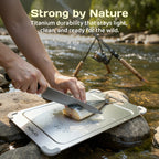 ADIVO Titanium Cutting Board, Double-Sided 100% Pure Titanium, Non-Porous Easy Clean with Juice Groove & Non-Slip Corners