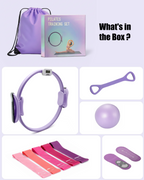 T3 Counting Pilates Ring Set with Adjustable Straps | Smart Fitness & Yoga Kit for Home Workout, Body Shaping & Core Training